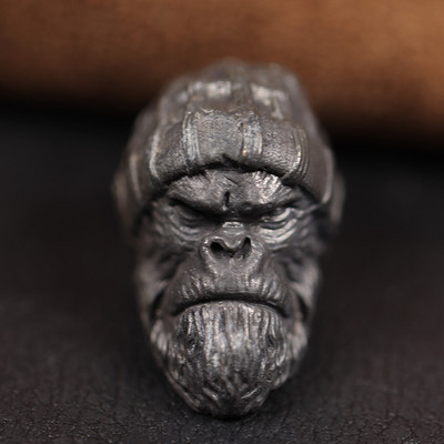 Villane müts Gorilla pea skulptuur messingist nuga helmed loom orangutan EDC meisterdamine kootud paracord paelpaelad ripatsid aksessuaarid