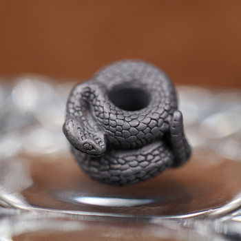 Черни месингови гърмяща змия Нож Мъниста Направи си сам EDC Чадър Въже Връзка Паракорд Гривни Змия Висулки Бижута Аксесоари за открито
