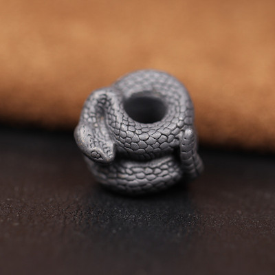 Μαύρα ορειχάλκινα χάντρες μαχαιριού κροταλίας DIY EDC Ομπρέλα Σχοινί Κορδόνι Paracord Βραχιόλια Κρεμαστά φίδια Κοσμήματα Αξεσουάρ εξωτερικού χώρου