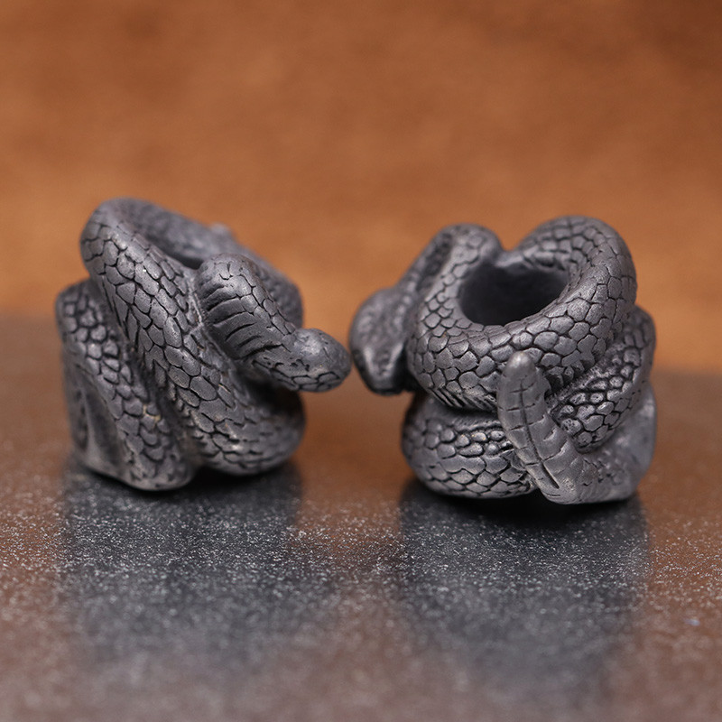 Μαύρα ορειχάλκινα χάντρες μαχαιριού κροταλίας DIY EDC Ομπρέλα Σχοινί Κορδόνι Paracord Βραχιόλια Κρεμαστά φίδια Κοσμήματα Αξεσουάρ εξωτερικού χώρου