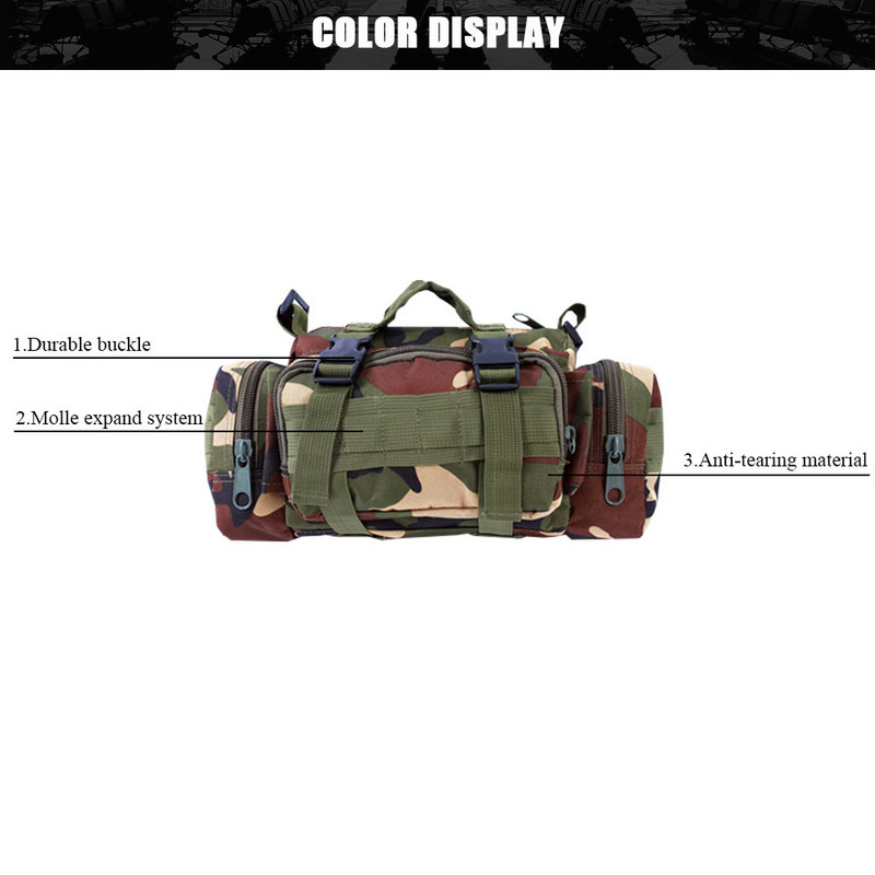 3L taktička torba Sportske torbe 600D vodootporna Oxford vojna torba oko struka Molle torba za vanjske prilike Izdržljiva ruksak Kampiranje Planinarenje
