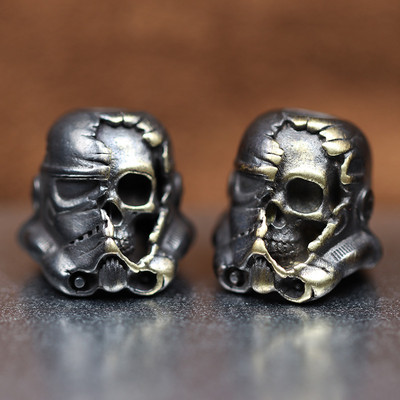 Soldat mort Skull Face Jumătate Cască Cuțit Mărge Snur Pandantiv Brass Charms Instrument EDC Brățară de supraviețuire DIY Paracord Accesorii