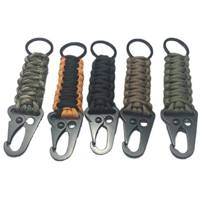 Външен Paracord Rope Keychain EDC Survival Kit Cord Lanyard Военен спешен ключодържател за туризъм, къмпинг 5 цвята на едро