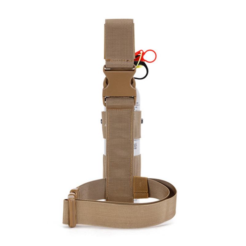 Taktikai comb praktikus tűzoltó készülék tartó Molle vizes palack tasak öv hordozó csepp láb spray tok kültéri EDC táska