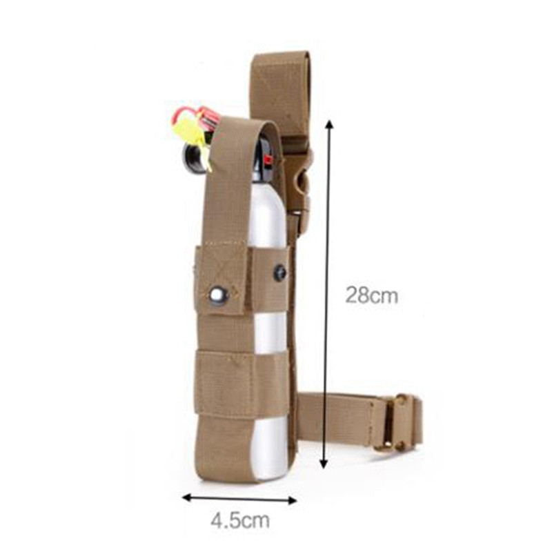 Taktikai comb praktikus tűzoltó készülék tartó Molle vizes palack tasak öv hordozó csepp láb spray tok kültéri EDC táska
