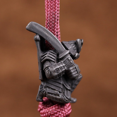 Japanese Broadsword Samurai EDC Brass Knife Beads Lanyard Pendants Outdoor Tool DIY Paracord Woven Bracelets Charms Accessories