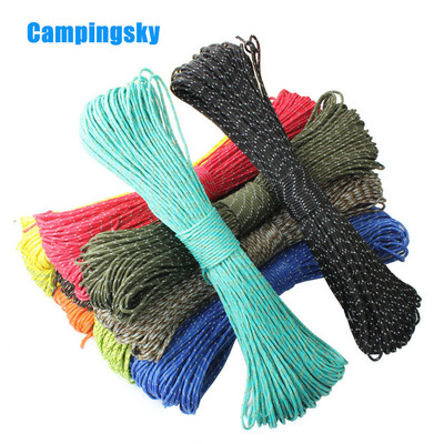 CAMPINGSKY Paracord 2mm frânghie reflectorizante 3 fire nucleu snur de camping în aer liber snur parașute cort cort multifuncțional