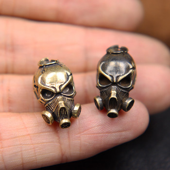 Biochemical Skull Head Brass Knife Beads Vintage Punk Gas Mask Skeleton Face EDC Outdoor Tool Survival Paracord Направи си сам аксесоари