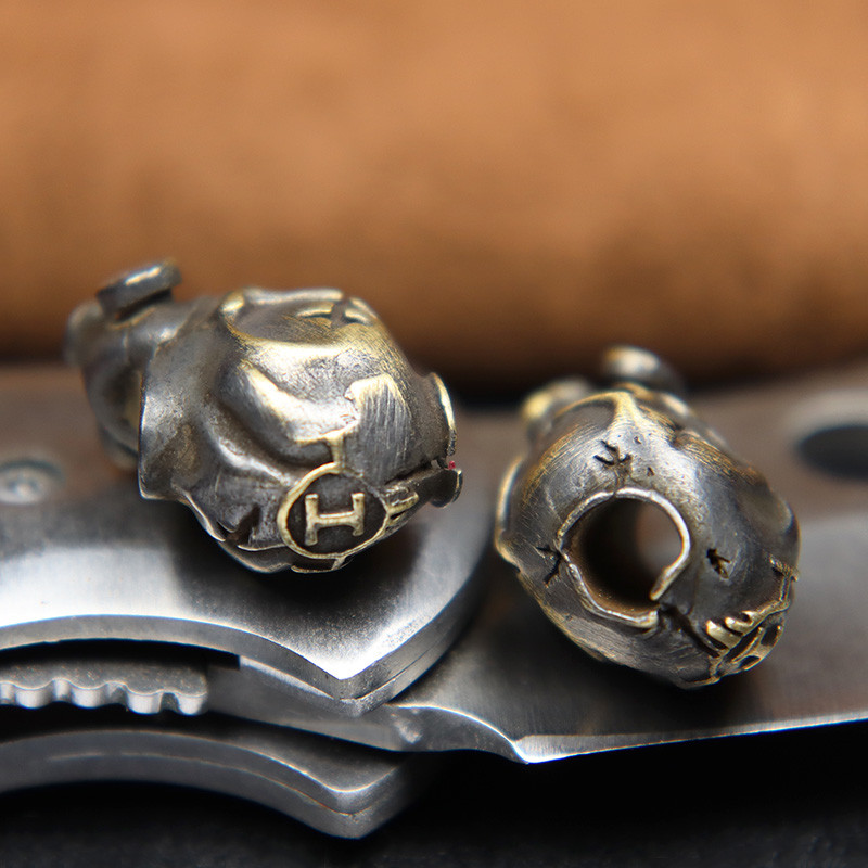 Biokemijska glava lubanje, mjedeni nož, perle, vintage punk plinska maska, kostur, lice, EDC vanjski alat za preživljavanje Paracord DIY pribor