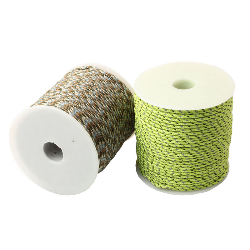 CAMPINGSKY Peegeldav Paracord 2mm 3-südamikuga välimatkanöör Langevarjunöör Paeltelk Multifunktsionaalne Corda