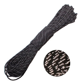 CAMPINGSKY Reflective Paracord 550 Parachute Cord Tent Rope Mil Spec Type III 7 Strand For Turing Camping