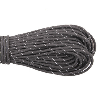 CAMPINGSKY Reflective Paracord 550 Parachute Cord Lanyard Tent Rope Mil Spec Type III 7 Strand For Hiking Camping