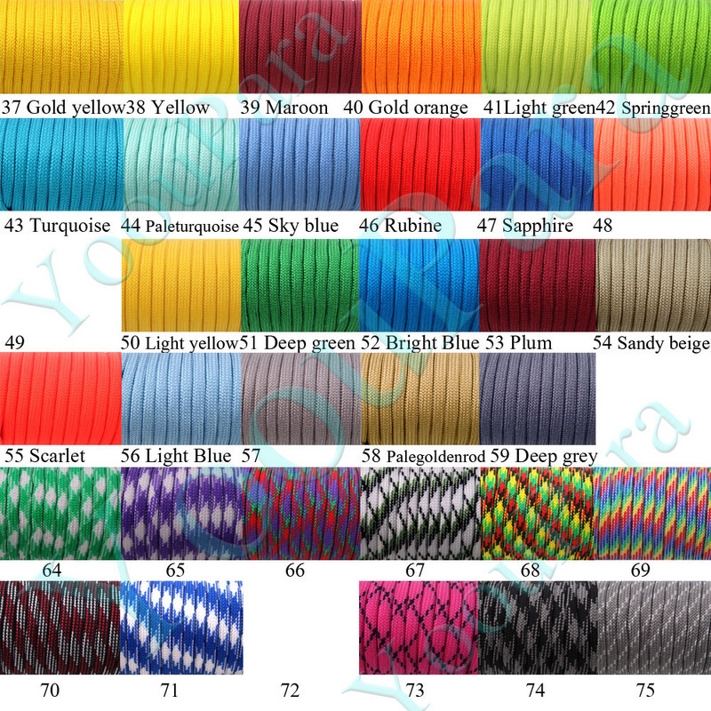 252 de culori 100FT Paracord 550 Paracord Rope Cuerda Escalada Mil Spec Type III 7Strand Paracorde Kit de supraviețuire pentru camping în aer liber