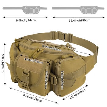 Военна тактическа чанта за кръста Спортна външна чанта с голям капацитет Водоустойчива езда Колоездене Пътуване Бягане Многофункционална чанта за гърдите