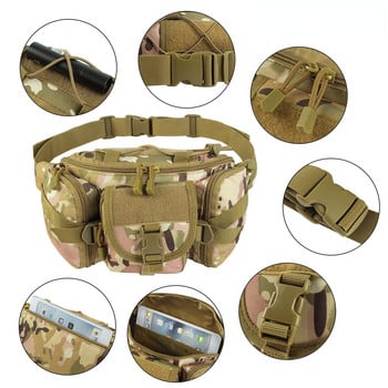 Военна тактическа чанта за кръста Спортна външна чанта с голям капацитет Водоустойчива езда Колоездене Пътуване Бягане Многофункционална чанта за гърдите