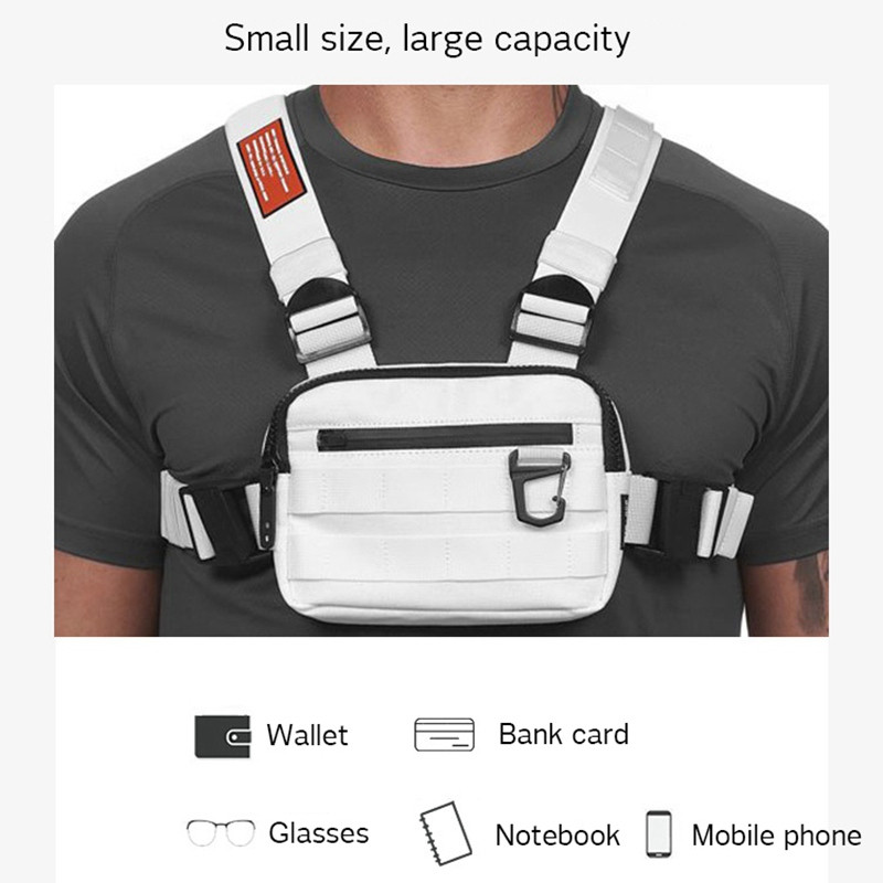 Îmbrăcăminte de stradă Bărbați Genți de piept Femei Genți de piept tactice cu două curele Pachet utilitar pentru piept dreptunghiular în stil trendy