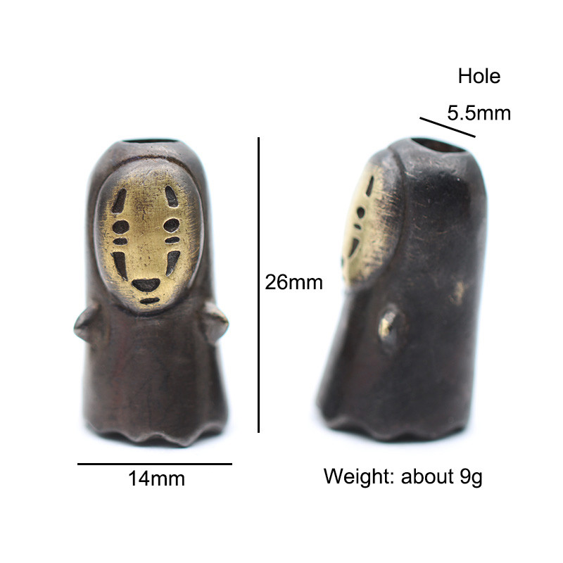 Desen animat Anime fără față Fantomă Cuțit din alamă Mărgele DIY Umbrelă frânghie Pandantive EDC Accesorii de bijuterii No Face Masculin Snur Paracord