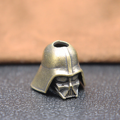 Cască de soldat Cyborg Snur din alamă, lucrate manual, pandantiv Paracord, șnur, mărgele de mărgele, mărgele distanțier din metal, pentru cuțit pliabil