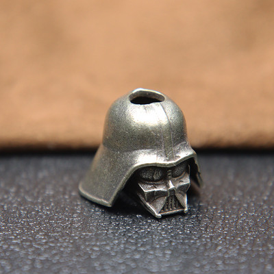 Cască de soldat Cyborg Snur din alamă, lucrate manual, pandantiv Paracord, șnur, mărgele de mărgele, mărgele distanțier din metal, pentru cuțit pliabil