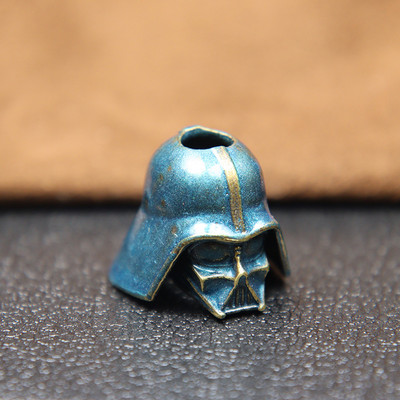 Cască de soldat Cyborg Snur din alamă, lucrate manual, pandantiv Paracord, șnur, mărgele de mărgele, mărgele distanțier din metal, pentru cuțit pliabil