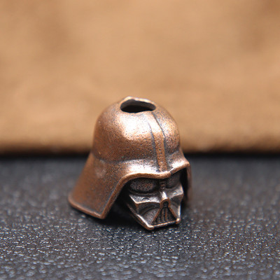 Cască de soldat Cyborg Snur din alamă, lucrate manual, pandantiv Paracord, șnur, mărgele de mărgele, mărgele distanțier din metal, pentru cuțit pliabil