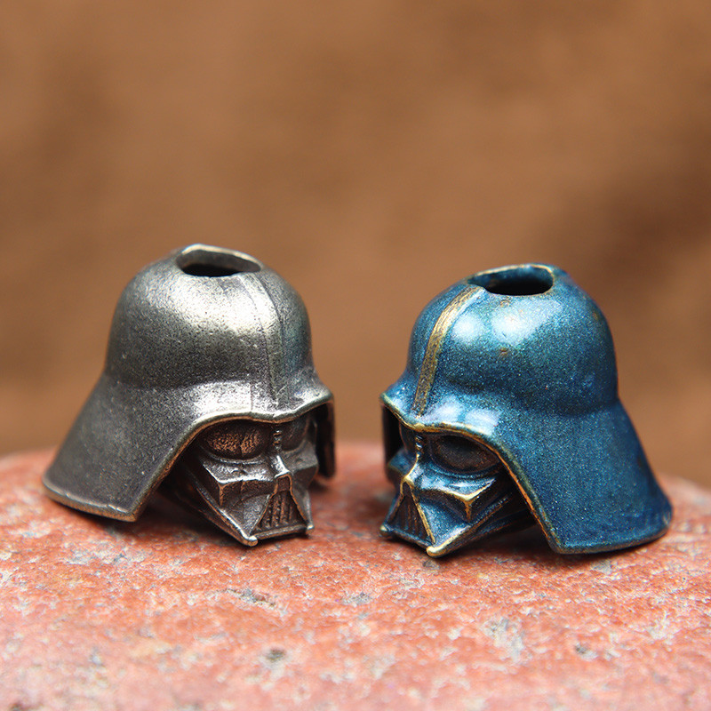 Cască de soldat Cyborg Snur din alamă, lucrate manual, pandantiv Paracord, șnur, mărgele de mărgele, mărgele distanțier din metal, pentru cuțit pliabil