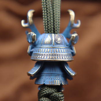 Ιαπωνικό Pirate Antlers Samurai Doll Paracord Bead Knife Lanyard Brass Charms EDC DIY βραχιόλι αξεσουάρ για μενταγιόν με μπρελόκ