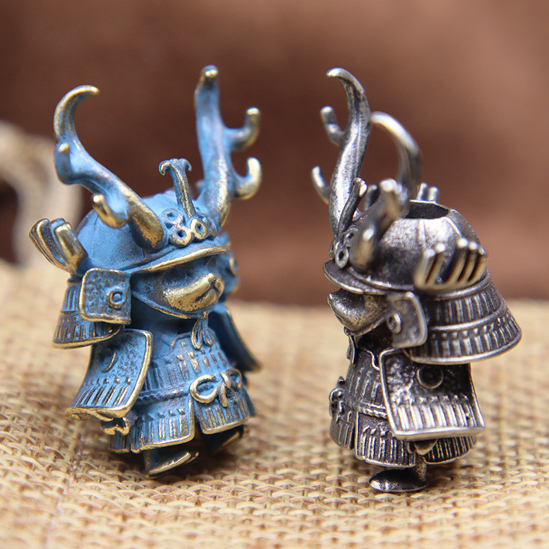 Japonezi Pirat Antlers Papusa Samurai Paracord Cuțit Cuțit Snur Brass Brass EDC DIY Accesorii pentru Breloc Pandantive