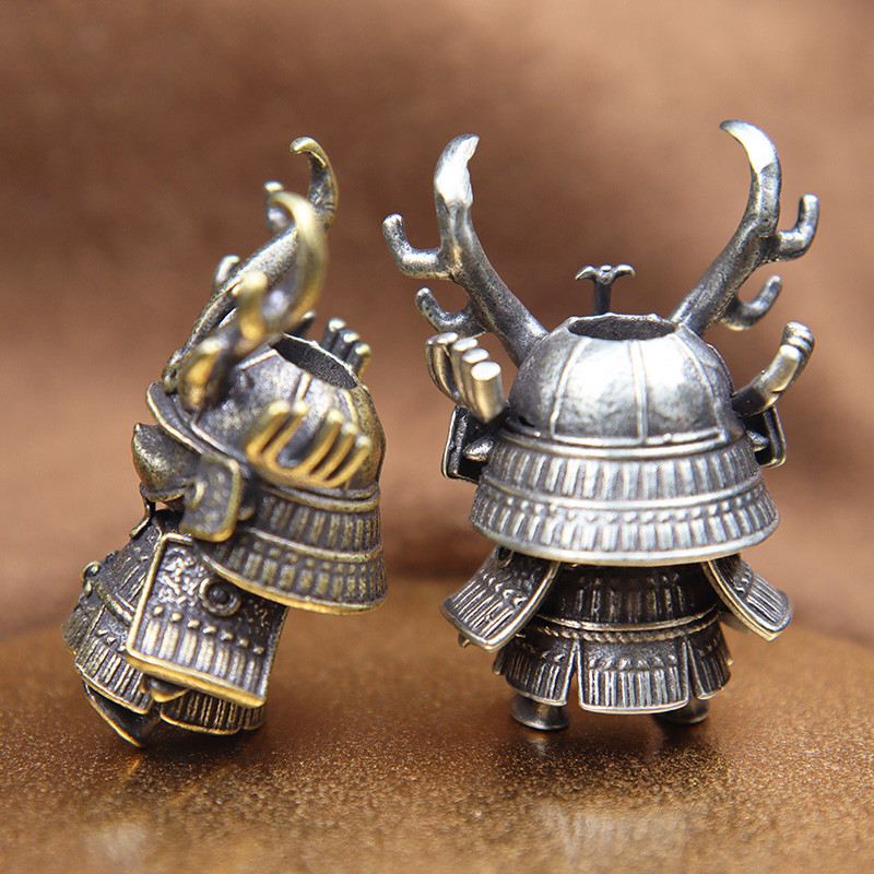 Japonezi Pirat Antlers Papusa Samurai Paracord Cuțit Cuțit Snur Brass Brass EDC DIY Accesorii pentru Breloc Pandantive