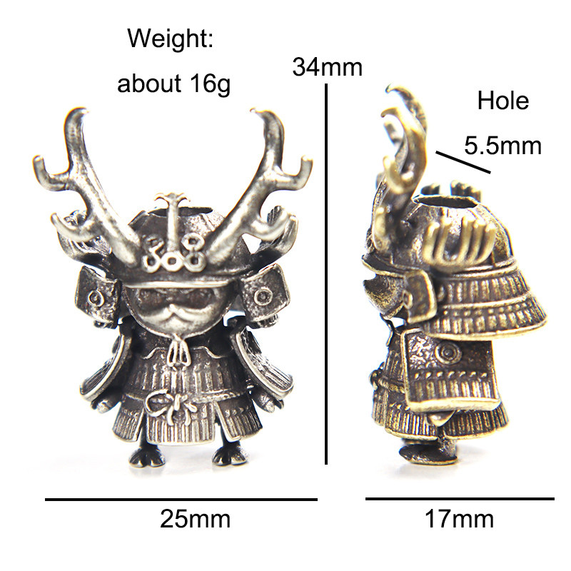 Japonezi Pirat Antlers Papusa Samurai Paracord Cuțit Cuțit Snur Brass Brass EDC DIY Accesorii pentru Breloc Pandantive