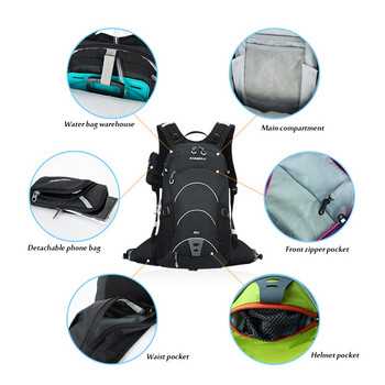 Σακίδιο ορειβασίας ANMEILU με θήκη νερού, Unisex σακίδιο πεζοπορίας κάμπινγκ με κάλυμμα βροχής, υπαίθρια αθλητική τσάντα αναρρίχησης