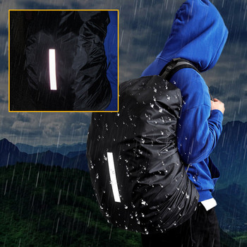 30-40L Ανακλαστικό αδιάβροχο σακίδιο πλάτης κάλυμμα βροχής Υπαίθριος αθλητισμός νυχτερινή ποδηλασία Φως ασφαλείας Raincover τσάντα Κάμπινγκ Πεζοπορία