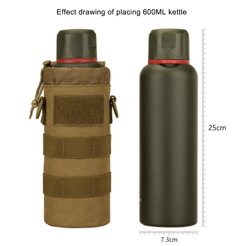 Outdoor Tactical Molle veepudelikott, täiendatud 600 ml mahutavusega reisivee pudelihoidja kott Multifunktsionaalne EDC pudelikott