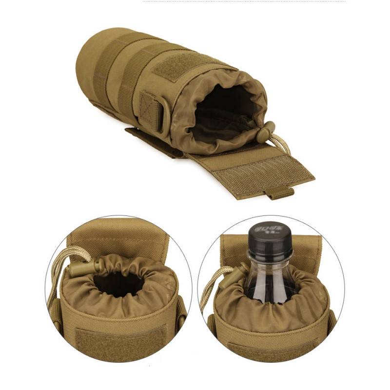 Outdoor Tactical Molle veepudelikott, täiendatud 600 ml mahutavusega reisivee pudelihoidja kott Multifunktsionaalne EDC pudelikott
