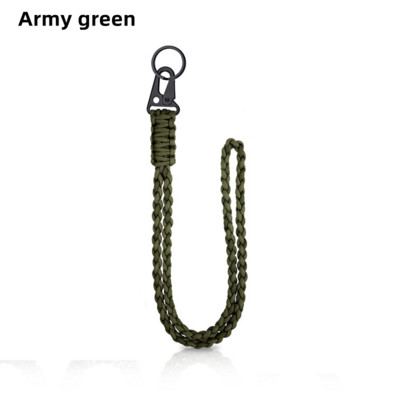 Tugev punutud Paracord kaelapael, võtmehoidja langevarjuri köis kaelakee võtmehoidja, tugev kaelapael metallist klambriga välitegevusteks