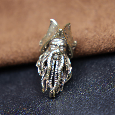 Caracatiță neagră Fața Piratului Rege Figurină Cuțit din alamă Mărgele Paracord Snur Pandantiv DIY Umbrelă Funie EDC Accesorii pentru instrumente de exterior