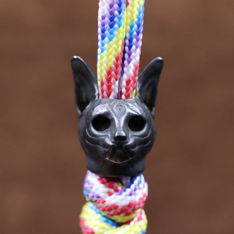 Surnud hinge kaitsepüha egiptuse kassipea skulptuur messingist nuga rant DIY EDC õues paracord ripatsidega ehtetarvikud