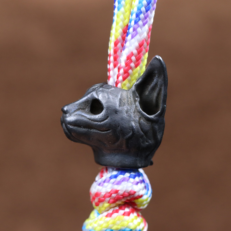 Surnud hinge kaitsepüha egiptuse kassipea skulptuur messingist nuga rant DIY EDC õues paracord ripatsidega ehtetarvikud