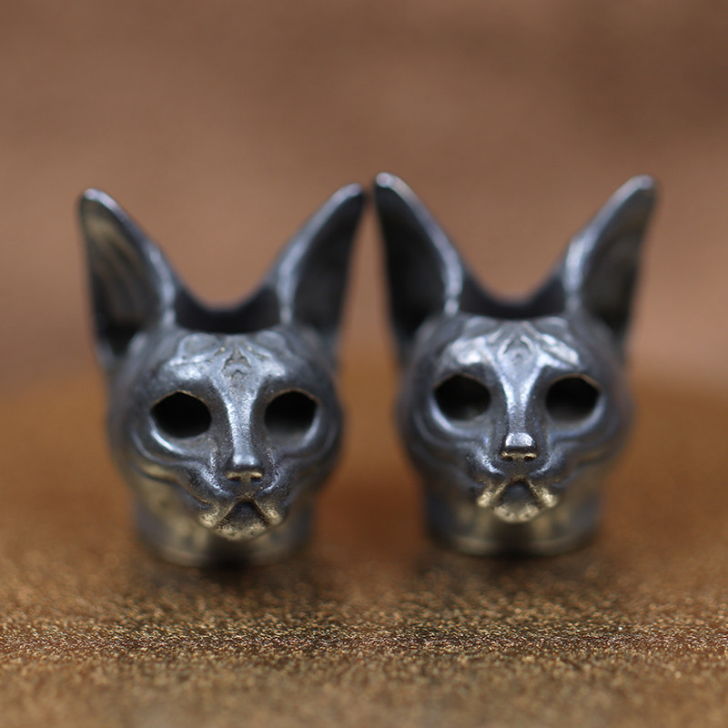 Surnud hinge kaitsepüha egiptuse kassipea skulptuur messingist nuga rant DIY EDC õues paracord ripatsidega ehtetarvikud