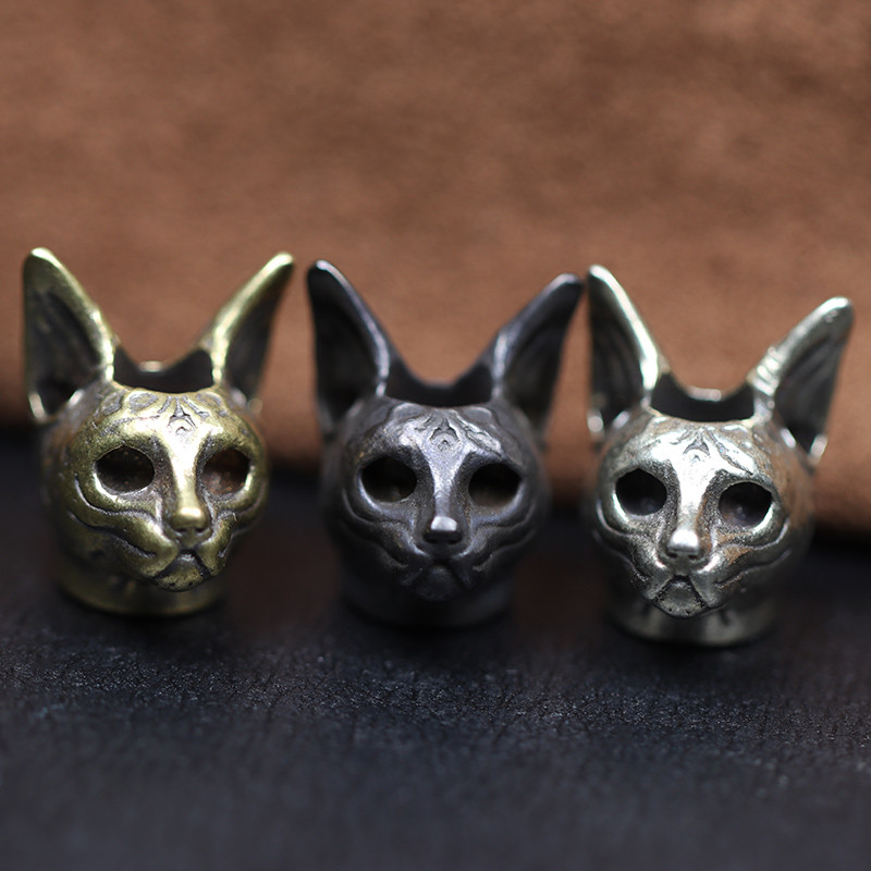 Surnud hinge kaitsepüha egiptuse kassipea skulptuur messingist nuga rant DIY EDC õues paracord ripatsidega ehtetarvikud