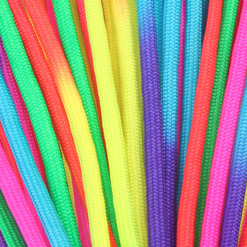 8-100 метра Rainbow Paracord 550 Parachute PolyestCord Lanyard Tent Rope Guyline Mil Spec 7 Strand Paracord For Turing Camping