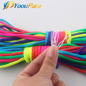 8-100 метра Rainbow Paracord 550 Parachute PolyestCord Lanyard Tent Rope Guyline Mil Spec 7 Strand Paracord For Turing Camping