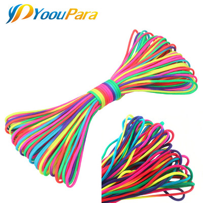 8–100 metri Rainbow Paracord 550 Izpletnis, polistdrauds, aukla, telts virve Guyline Mil Spec 7 šķiedru paracord pārgājienu kempingam