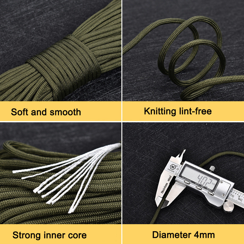 31M 550 Military 9 branduolių „Survival Paracord Outdoor Rescue Bundle Rope“ drabužių linija palapinė alpinizmas