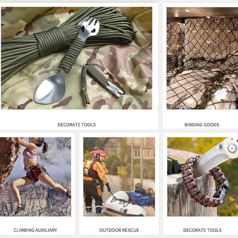 31M 550 Military 9 branduolių „Survival Paracord Outdoor Rescue Bundle Rope“ drabužių linija palapinė alpinizmas