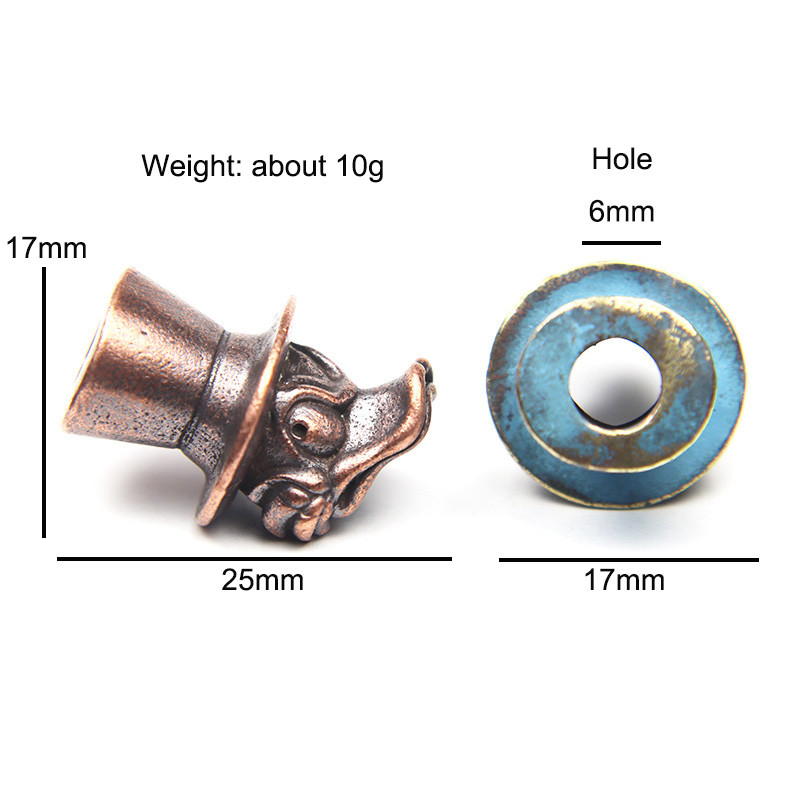 Multifilmide tegelane pardi messingist nuga helmestest ehted isetegemise teel Paracordi riidepuud Aksessuaarid Loomade EDC välitööriist Ripatsid