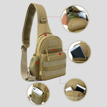 Τσάντα ώμου Ανδρική τσάντα στήθους Εξωτερική τσάντα τσάντα πολλαπλής κάμερας Καμουφλάζ Κάμπινγκ Ταξίδι Πεζοπορία Κυνήγι Στρατιωτική τσάντα χιαστί