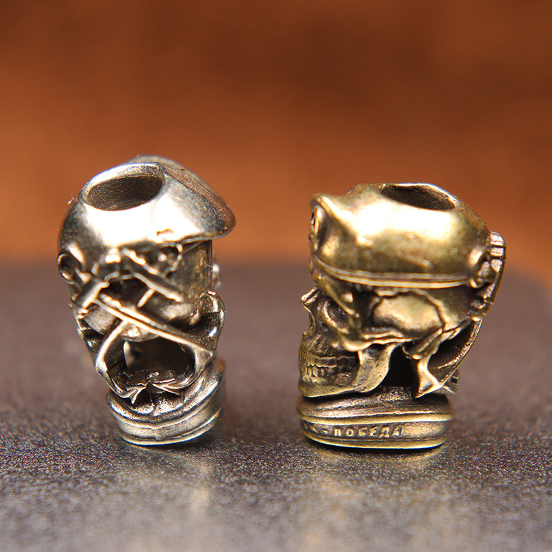 Messingist Vene pealuu sõduri pentagrammi baretid EDC nuga helmed kaelapaela ripats ehted punk retro paracord isetegemise käevõru tarvikud