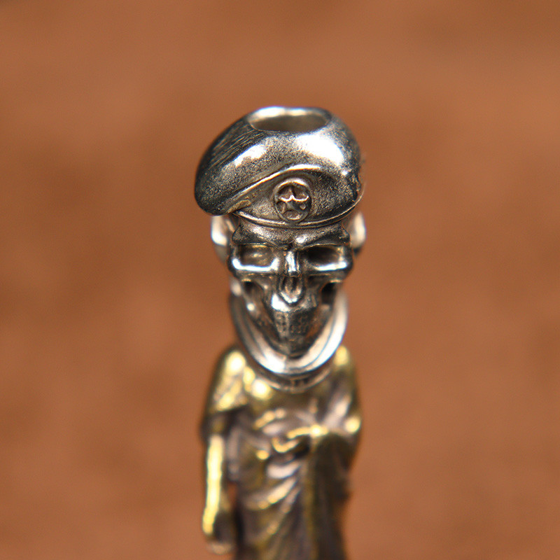 Messingist Vene pealuu sõduri pentagrammi baretid EDC nuga helmed kaelapaela ripats ehted punk retro paracord isetegemise käevõru tarvikud