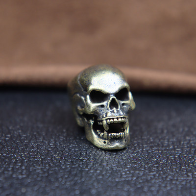 Karmid hambad Koljupea Messingist Paracord Helmed Paelad Ripatsid DIY EDC Välistööriist Vihmavarjunöör kootud nugade amuletid Aksessuaarid